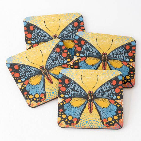 Item preview, Colorful Butterfly Pop Art, Vivid Dotted Wings Graphic Print designed and sold by daila70.
