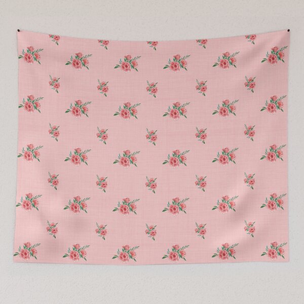 Item preview, Charming rose pattern with pink background designed and sold by studiodrchicken.