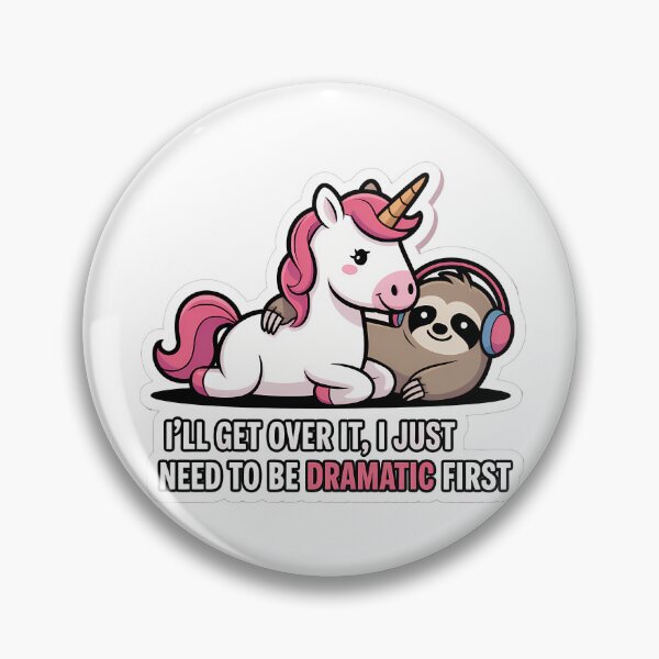 Item preview, Dramatic Unicorn and Sloth designed and sold by NiftyWrx.