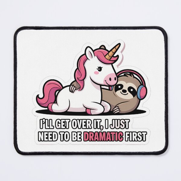 Item preview, Dramatic Unicorn and Sloth designed and sold by NiftyWrx.