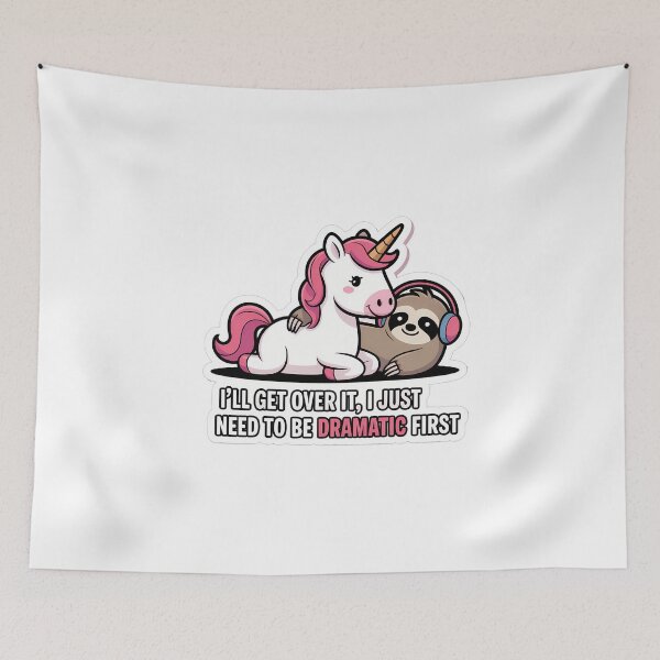 Item preview, Dramatic Unicorn and Sloth designed and sold by NiftyWrx.