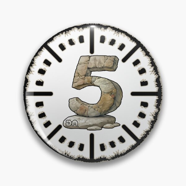Item preview, Stone Carved Number 5 Ancient Tribal Badge Symbol Illustration designed and sold by DesignArtist.ia.