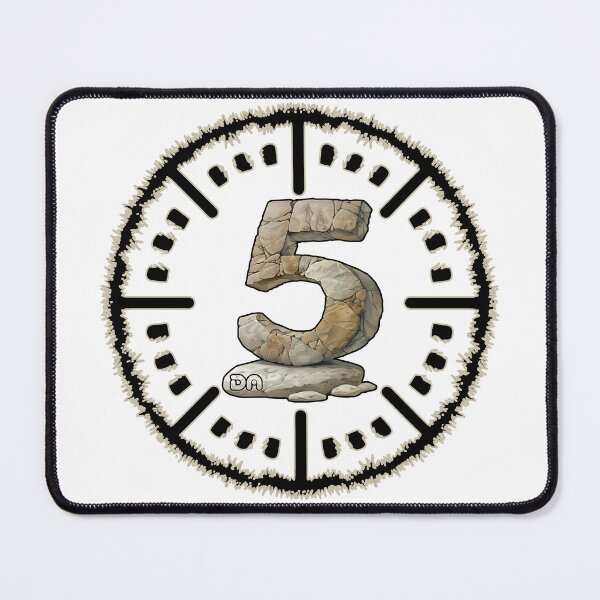 Item preview, Stone Carved Number 5 Ancient Tribal Badge Symbol Illustration designed and sold by DesignArtist.ia.