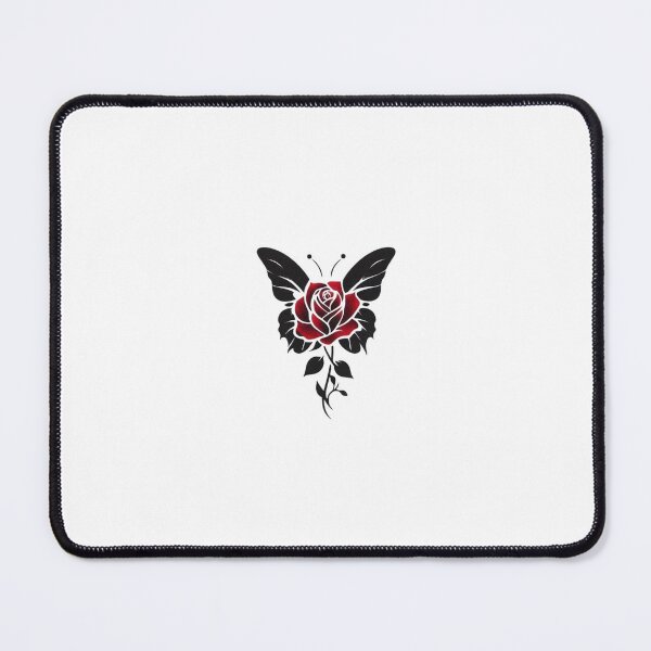 Item preview, Dark Black Butterfly with Rose Gothic Floral Butterfly Minimalist Art designed and sold by Mr-MC-kitty.