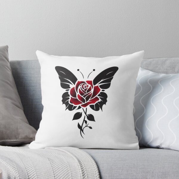 Item preview,  Dark Black Butterfly with Rose Gothic Floral Butterfly Minimalist Art designed and sold by Mr-MC-kitty.