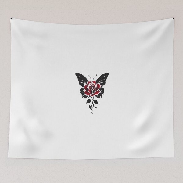 Item preview,  Dark Black Butterfly with Rose Gothic Floral Butterfly Minimalist Art designed and sold by Mr-MC-kitty.