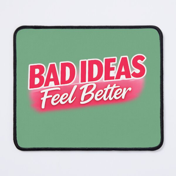 Item preview, Bad Ideas Feel Better Pink Retro Quote Aesthetic designed and sold by PMDesignStudio.