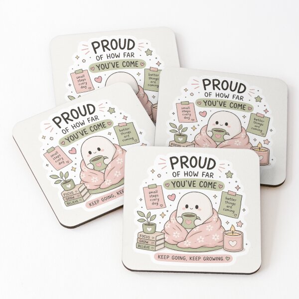Item preview, Proud of How Far You’ve Come Sticker – Cozy Motivation Aesthetic designed and sold by Digital_products_0111.