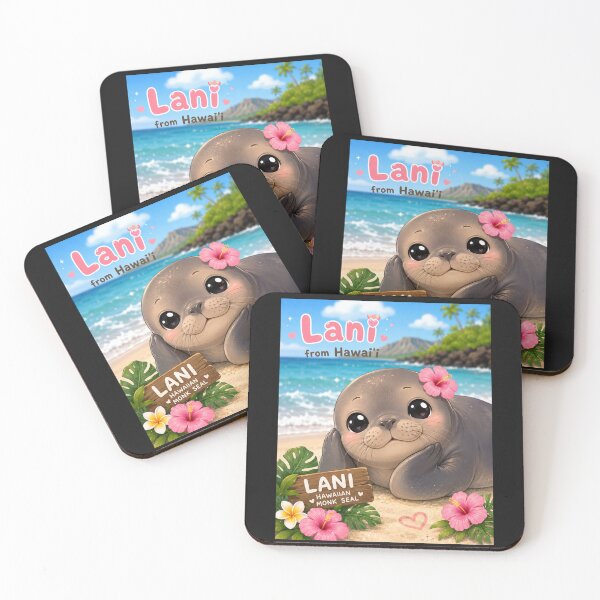 Item preview, Lani the Hawaiian Monk Seal – Kawaii Hawaii Ocean Animal Design designed and sold by 808void.