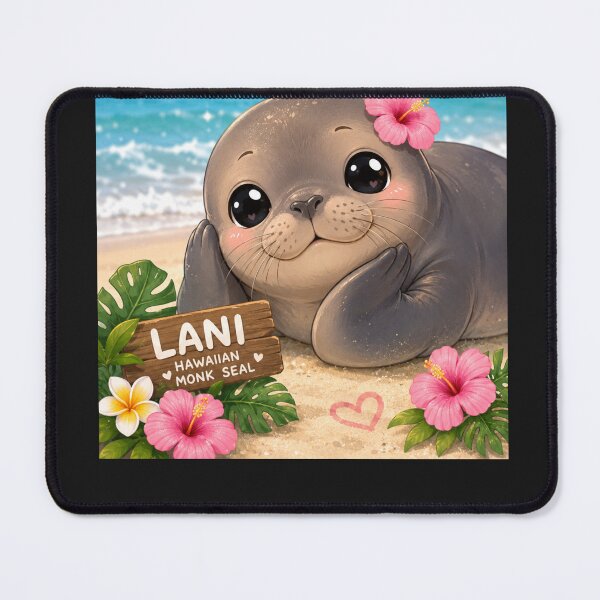 Item preview, Lani the Hawaiian Monk Seal – Kawaii Hawaii Ocean Animal Design designed and sold by 808void.