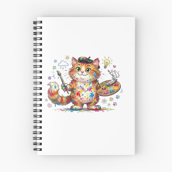 Item preview, Chaotic Artist Cat Painting – Cute Creative Cat Illustration | Colorful Funny Cat Design designed and sold by SoftPawsAtelier.
