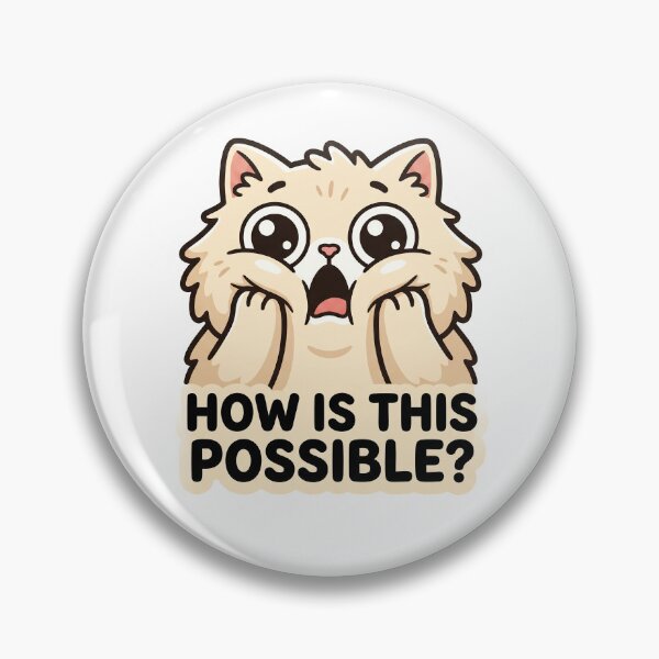 Item preview, How Is This Possible Shocked Fluffy Cat Sticker designed and sold by CrystalMineArts.