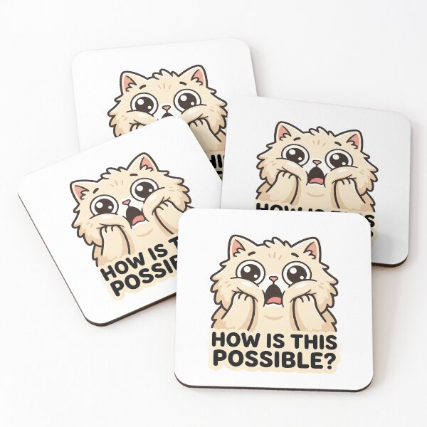 Item preview, How Is This Possible Shocked Fluffy Cat Sticker designed and sold by CrystalMineArts.