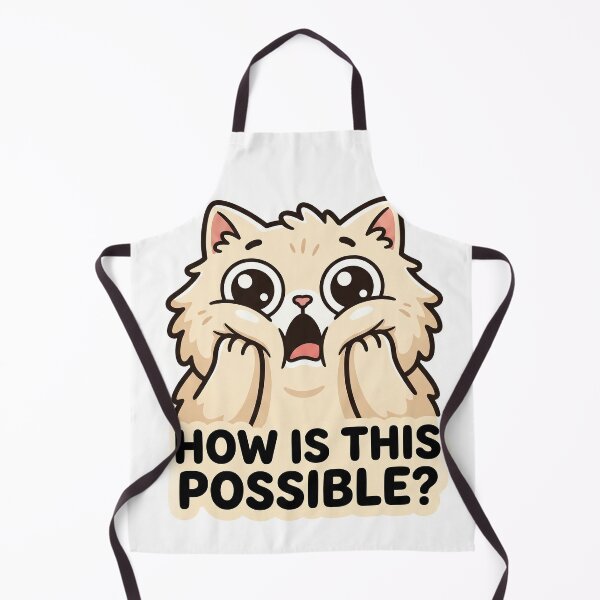 Item preview, How Is This Possible Shocked Fluffy Cat Sticker designed and sold by CrystalMineArts.