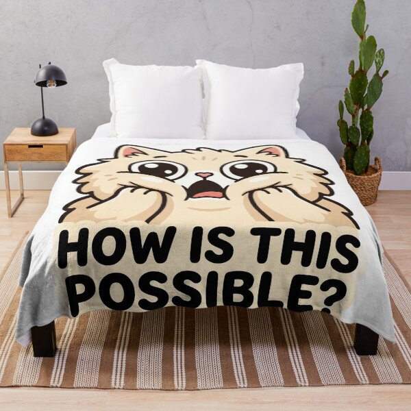 Item preview, How Is This Possible Shocked Fluffy Cat Sticker designed and sold by CrystalMineArts.