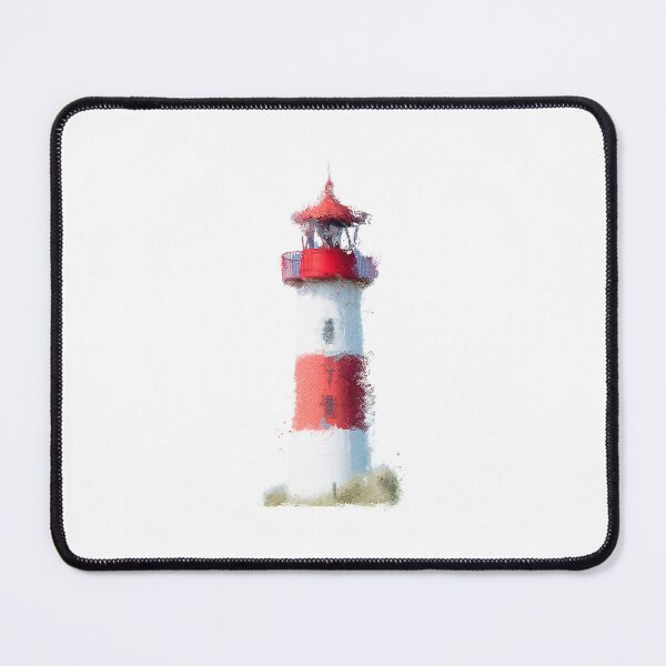 Item preview, Watercolour Red White Lighthouse designed and sold by WhiteBreeze.