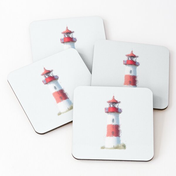 Item preview, Watercolour Red White Lighthouse designed and sold by WhiteBreeze.