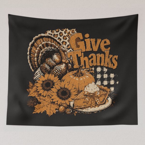 Item preview, Give Thanks Vintage Turkey Autumn Harvest designed and sold by AwesomeBeyondLimits.