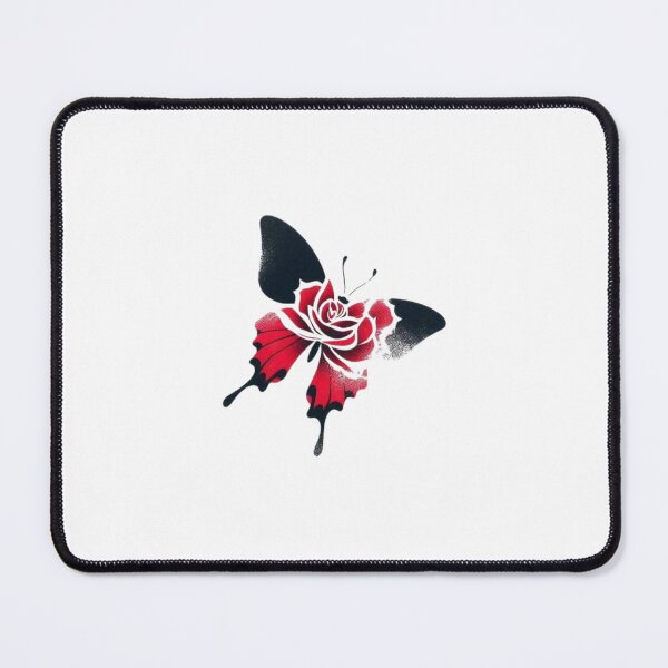 Item preview, Red Rose with Black Butterfly Dark Floral Gothic Botanical Art designed and sold by Mr-MC-kitty.