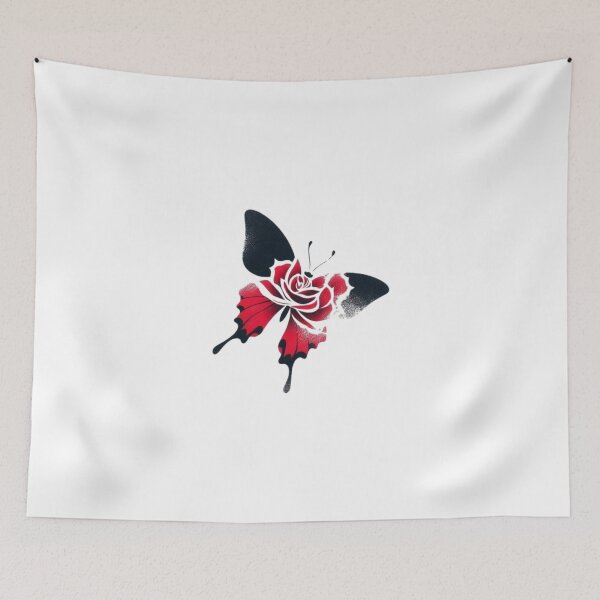 Item preview,  Red Rose with Black Butterfly Dark Floral Gothic Botanical Art designed and sold by Mr-MC-kitty.