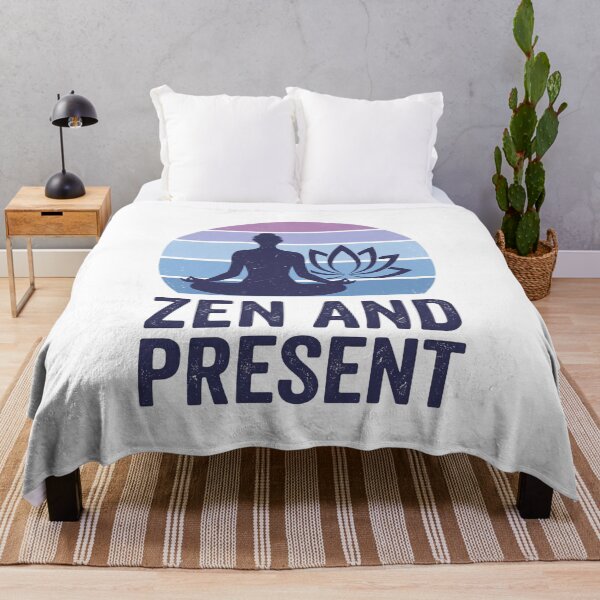Item preview, Zen and Present Retro Yoga Tee designed and sold by Epic Wear Store.