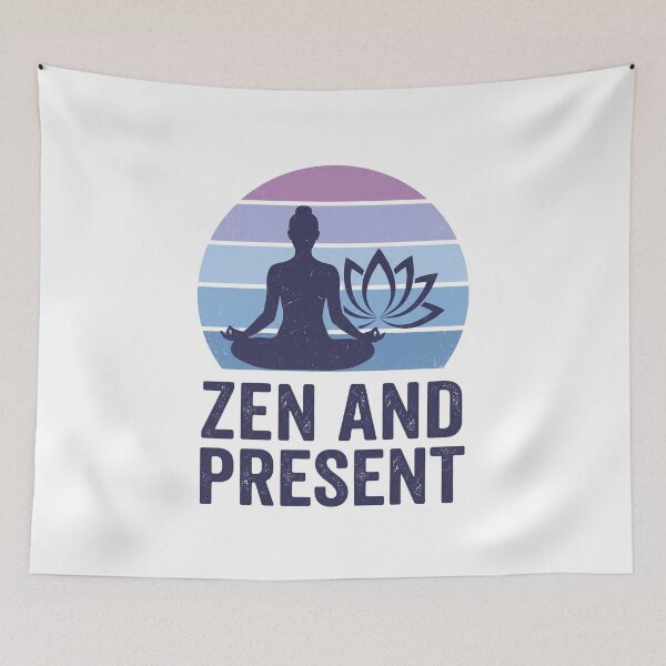 Item preview, Zen and Present Retro Yoga Tee designed and sold by Epic Wear Store.