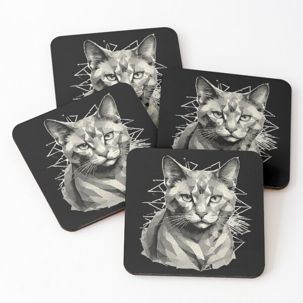 Item preview, Geometric Cat – Modern Pet Art designed and sold by Tklezardesigns.
