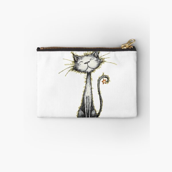 Item preview, Happy Scruffy Cat Ink Sketch Whimsical Shaggy Kitten Illustration designed and sold by DesignArtist.ia.
