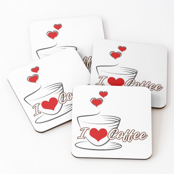 Item preview, Hearts with "I love coffee" designed and sold by Lorens Designs.