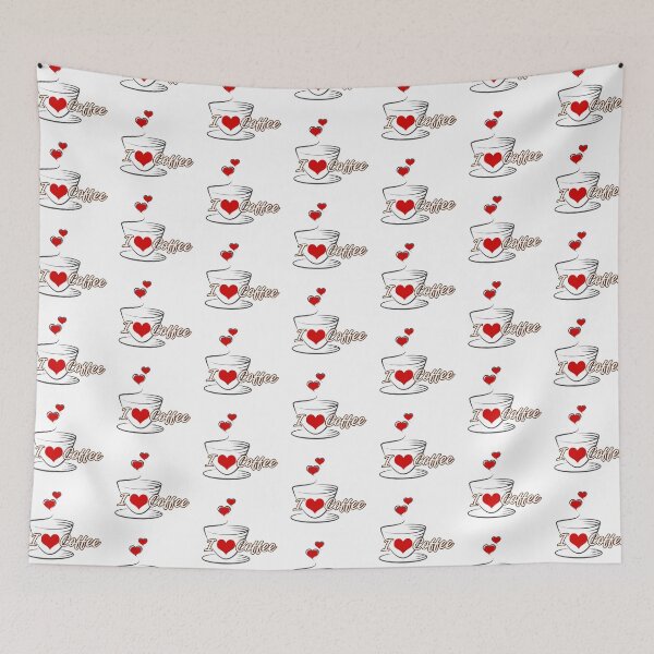 Item preview, Hearts with "I love coffee" designed and sold by Coffee & Designs.