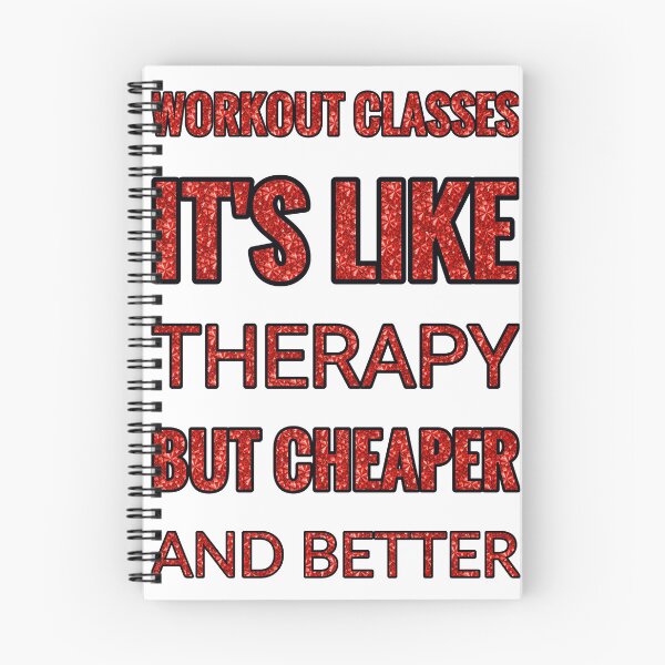 Aperçu de l'œuvre Cours de sport : c’est comme une thérapie, mais moins cher et mieux. Strass rouge créée et vendue par TheIconSmith.