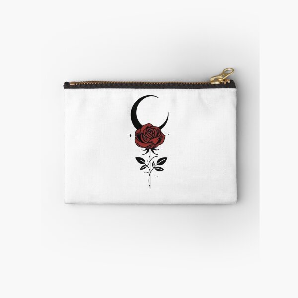 Item preview, Dark Rose with Crescent Moon Gothic Floral Moon Botanical Art Print designed and sold by Mr-MC-kitty.
