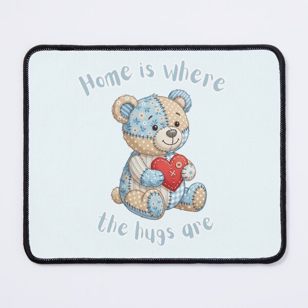 Item preview, Home Is Where the Hugs Are — Cute Patchwork Teddy Bear Baby Blue designed and sold by Marlene Wagenhofer.