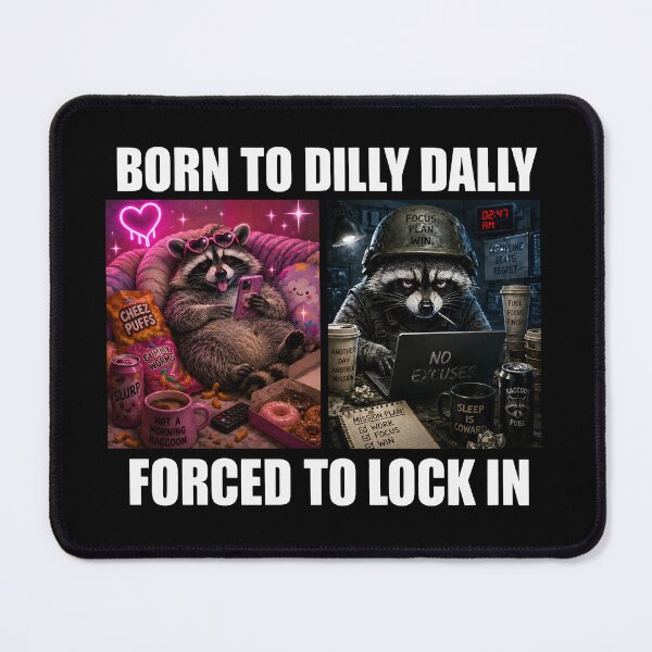 Item preview, Born To Dilly Dally Forced To Lock In Meme designed and sold by LunaMagicStudio.