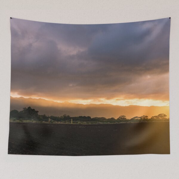 Item preview, Stormy Hawaiian Sunset - Rose Gold and Amethyst Clouds and Mists designed and sold by Georgia Mizuleva.