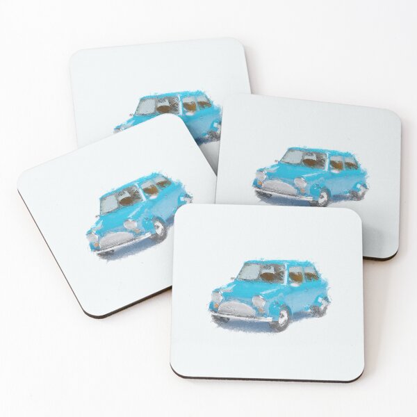 Item preview, Nostalgic European Vibe Blue Car designed and sold by WhiteBreeze.