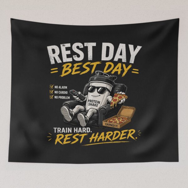 Item preview, Rest Day Best Day Gym Funny Workout Fitness Design designed and sold by Drip5.