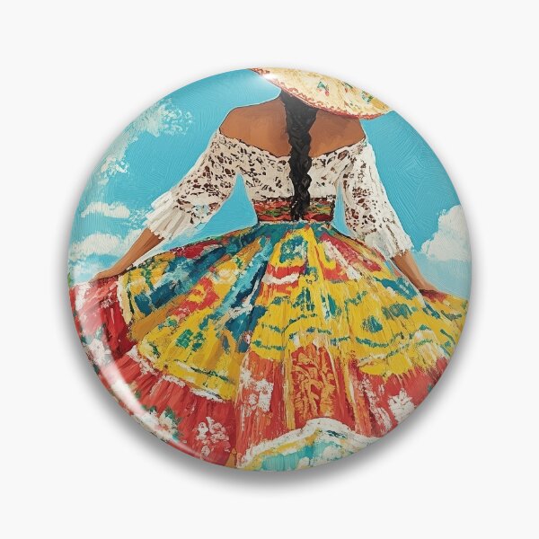Item preview, Mexican Folklorico Dress Print, Colorful Latina Wall Art designed and sold by redpoppycreates.