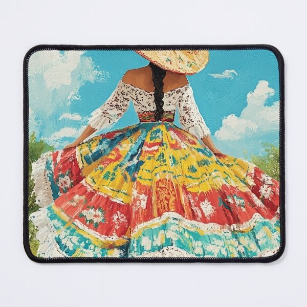Item preview, Mexican Folklorico Dress Print, Colorful Latina Wall Art designed and sold by redpoppycreates.