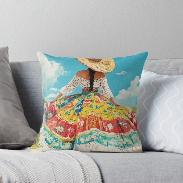 Item preview, Mexican Folklorico Dress Print, Colorful Latina Wall Art designed and sold by redpoppycreates.