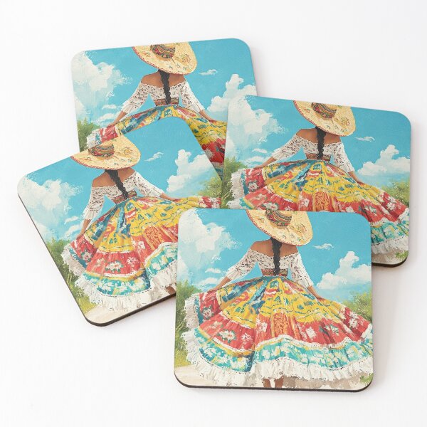 Item preview, Mexican Folklorico Dress Print, Colorful Latina Wall Art designed and sold by redpoppycreates.