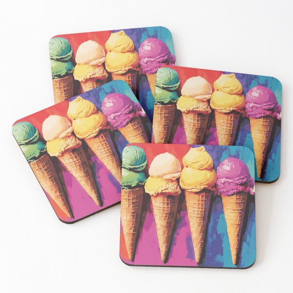 Item preview, Bold Colorful Ice Cream Pop Art, Neon Summer Gelato Illustration designed and sold by daila70.