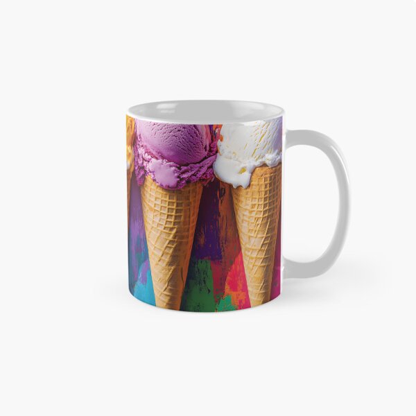 Item preview, Vibrant Ice Cream Pop Art, Neon Colors Summer Cone Art Print designed and sold by daila70.