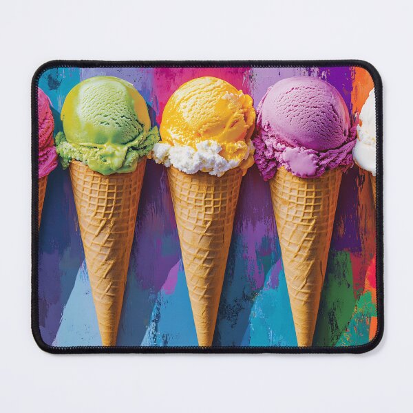 Item preview, Vibrant Ice Cream Pop Art, Neon Colors Summer Cone Art Print designed and sold by daila70.