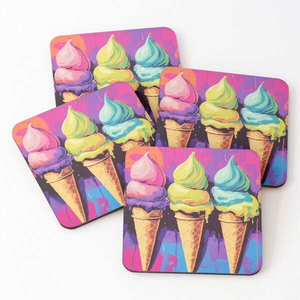 Item preview, Pop Art Ice Cream Cones, Bold Colorful Summer Gelato Illustration designed and sold by daila70.