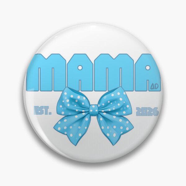 Item preview, Mama Est 2026 Blue Varsity Typography with Polka Dot Bow Graphic designed and sold by DesignArtist.ia.