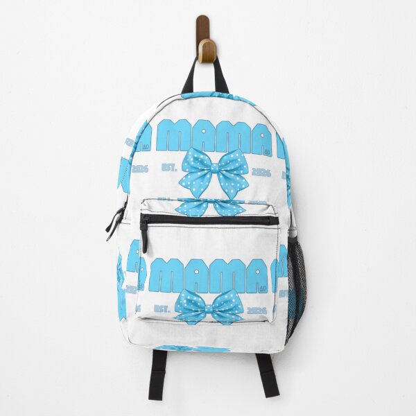 Item preview, Mama Est 2026 Blue Varsity Typography with Polka Dot Bow Graphic designed and sold by DesignArtist.ia.