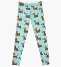 Cute dog cartoon illustration Leggings