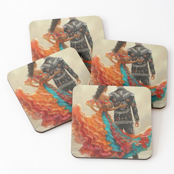 Item preview, Colorful Mexican Folk Couple designed and sold by redpoppycreates.