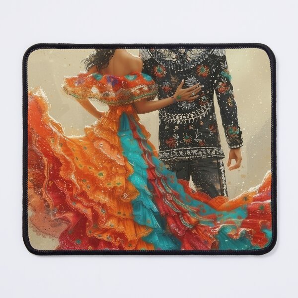 Item preview, Colorful Mexican Folk Couple designed and sold by redpoppycreates.